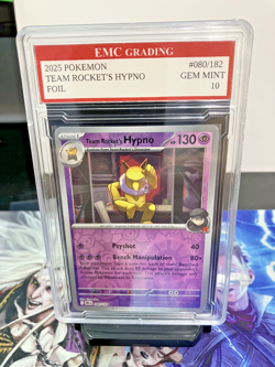 TEAM ROCKET'S HYPNO #080/182 FOIL Pokemon 2025 Card GRADED 10 MINT TCG CCG - Image 1