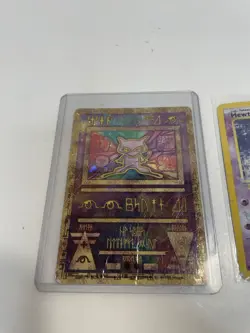 Vintage Pokemon Ancient Mew And Mewtwo Card Lot Of 3 Poor Condition - Image 2