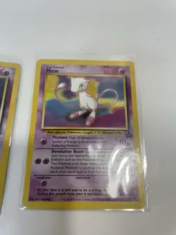 Vintage Pokemon Ancient Mew And Mewtwo Card Lot Of 3 Poor Condition - Image 4
