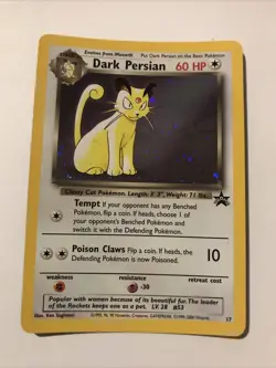Dark Persian 17 Holo Black Star Promo WOTC Pokemon Card - Image 1