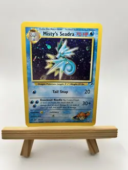Pokemon TCG Misty's Seadra Holo Rare Gym Heroes Prerelease Card - Image 1