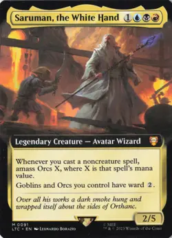 Saruman, the White Hand (Extended Art) The Lord of the Rings NM #91 MTG LTC - Image 1