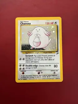 Chansey 3/130 Holo Rare Base Set 2 Pokemon Card NM - Image 1