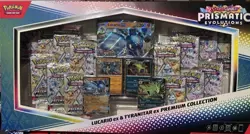 Pokemon Prismatic Evolutions Lucario ex & Tyranitar ex Premium Collection - Image 1
