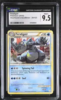 CGC MINT+ 9.5 Pokemon Feraligatr 20/123 2010 HeartGold & SoulSilver - Image 1