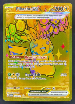2025 Pokemon Prismatic Evolutions Pikachu ex Hyper Rare #179/131 Small Crease - Image 1