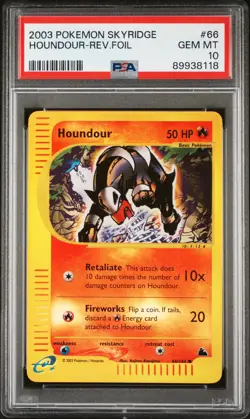 Houndour 2003 Pokemon Skyridge Reverse Holo PSA 10 #66 - Image 1