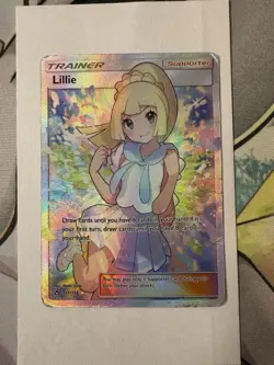 Lillie 151/156 Sun + Moon Ultra Prism Full Art Pokemon Card Rare Holo Damaged - Image 1