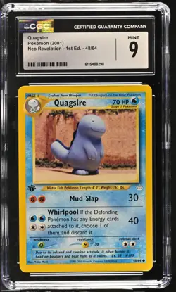 CGC MINT 9 Pokemon Quagsire 48/64 2001 Neo Revelation 1st Edition - Image 1
