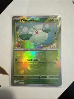 Pokemon TCG Cottonee Card 007/131 Masterball Holo Prismatic Evolutions - Image 1
