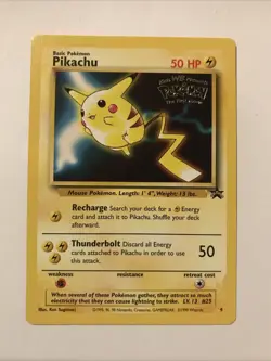 WOTC Black Star Pikachu Gold Lightning Bolt Stamp Movie Promo #4 Pokemon +Insert - Image 1