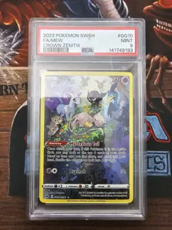 2023 POKEMON SWORD & SHIELD CROWN ZENITH #GG10 FULL ART/MEW PSA 9 - Image 1