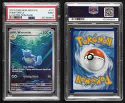 Wartortle Illustration Rare Pokemon Scarlet & Violet 151 MEW PSA 9 MINT - Image 3
