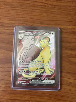 Pokemon Team Rockets Persian EX 219/182 Destined Rivals Ultra Rare Full Art - Image 1