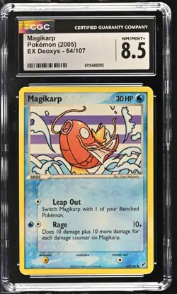 CGC NM/Mint+ 8.5 Pokemon Magikarp 64/107 2005 EX Deoxys - Image 1