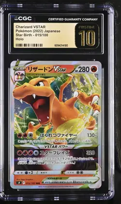 Pokemon 2022 Charizard VSTAR JPN Star Birth 015/100 CGC PRISTINE 10 - Image 1
