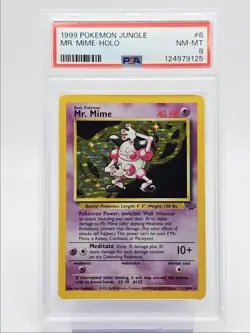 MR. MIME 1999 POKEMON JUNGLE HOLO RARE 6/64 PSA 8 Q0004 - Image 1