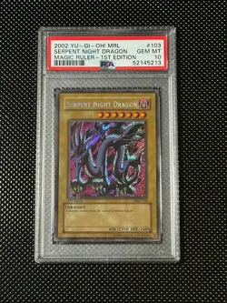 YUGIOH PSA 10 2002 Serpent Night Dragon MRL-103 Secret Rare 1st Edition *5213 - Image 1