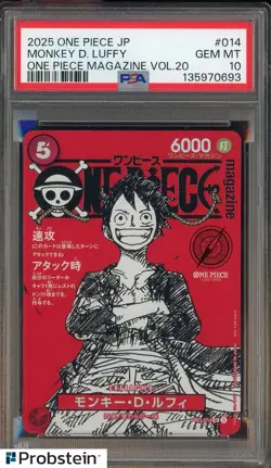 Monkey D Luffy One Piece Mag Vol. 20 Promo #ST21-014 Japan PSA 10 GEM MT - Image 1