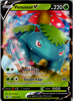 Venusaur V - SWSH100 - Pokemon Promo Sword & Shield Ultra Rare Holo Card NM - Image 1