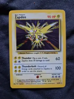ZAPDOS 16/102 Holo Pokemon Base Set Card Vintage 1999 - Image 1