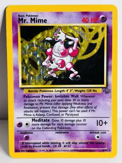 Pokemon TCG Mr. Mime Jungle 6/64 Unlimited Holo Rare Pokemon Card - Image 1
