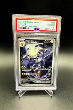 Steelix 150/132: Mega Evolution Holo PSA 10 Illustration Rare Pokemon TCG - Image 1