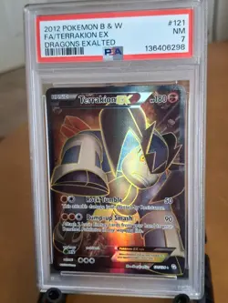 2012 Pokemon Dragons Exalted Terrakion EX Full Art Holo #121 - PSA 7 - NEAR MINT - Image 2