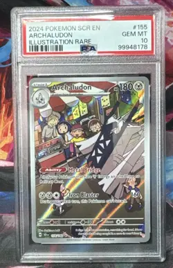 2024 POKEMON SCR EN-STELLAR CROWN ILLUSTRATION RARE #155 ARCHALUDON PSA 10 - Image 1