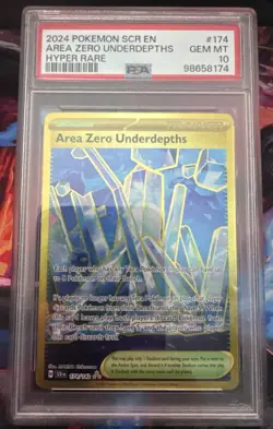 2024 Pokemon SCR EN Stellar Crown Area Zero Underdepths Hyper Rare #174 PSA 10 - Image 1