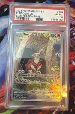 2024 Pokemon Stellar Crown Turtonator Illustration Rare #146 PSA 10 - Image 1