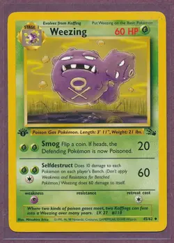 1999 Pokemon First Edition Weezing 45/62!! - Image 1
