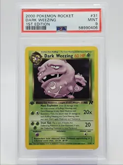 DARK WEEZING 2000 POKEMON ROCKET 1ST EDITION RARE 31/82 PSA 9 Q0004 - Image 1