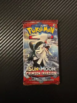 Pokemon TGC Sun & Moon Crimson Invasion Booster Pack Sealed Not Weighed 2 - Image 1