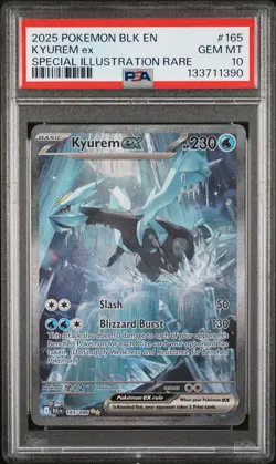 2025 POKEMON BLK EN-BLACK BOLT SPECIAL ILLUSTRATION RARE #165 KYUREM EX PSA 10 - Image 1