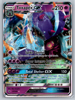 Pokemon Toxapex GX Sun & Moon Guardians Rising 57/145 Ultra Rare NM Card 001 - Image 1