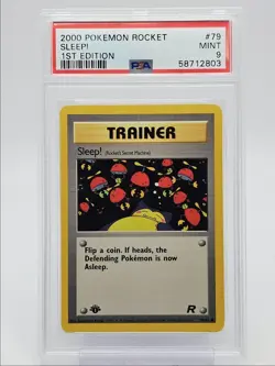 SLEEP! 2000 POKEMON ROCKET 1ST EDITION COMMON 79/82 PSA 9 Q0004 - Image 1