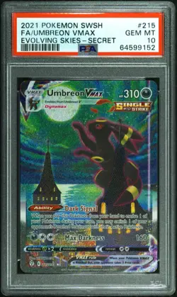 POKEMON 2021 UMBREON VMAX SWORD & SHIELD EVOLVING SKIES #215 PSA 10 - Image 1