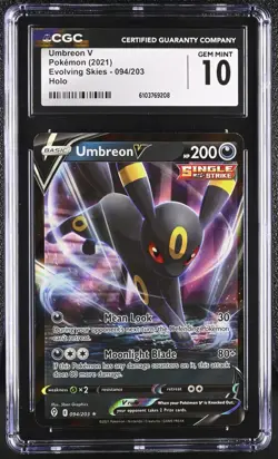 Pokemon 2021 Umbreon V Evolving Skies 094/203 CGC 10 - Image 1