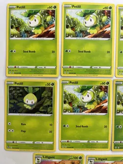 Pokemon Tcg Lot of 9 Petilil, Liligant Reverse Holo Common basic - Image 2