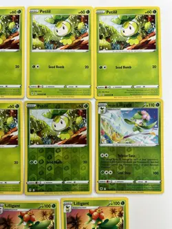 Pokemon Tcg Lot of 9 Petilil, Liligant Reverse Holo Common basic - Image 3