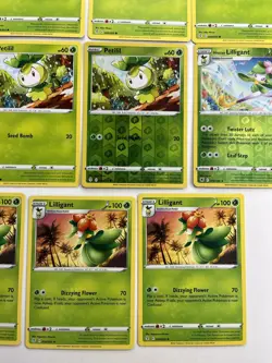 Pokemon Tcg Lot of 9 Petilil, Liligant Reverse Holo Common basic - Image 4