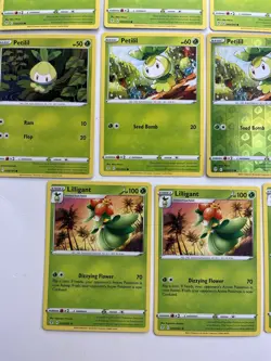 Pokemon Tcg Lot of 9 Petilil, Liligant Reverse Holo Common basic - Image 5