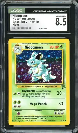 CGC 8.5 Nidoqueen Base Set 2 12/130 Holo SWIRL 2000 Pokemon Card NM/MINT+ psa - Image 1