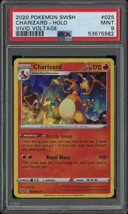 Pokemon Charizard Holo 2020 Vivid Voltage #025 PSA 9 - Image 1