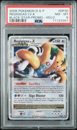 2008 POKEMON D&P REGIGIGAS LV.X BLACK STAR PROMO - HOLO #DP30 PSA 8 - Image 1