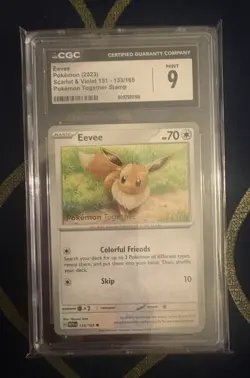 Pokemon Together Stamped 151 Promo Eevee 133/165 CGC 9 - Image 1