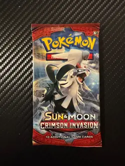 Pokemon TGC Sun & Moon Crimson Invasion Booster Pack Sealed Not Weighed 1 - Image 1