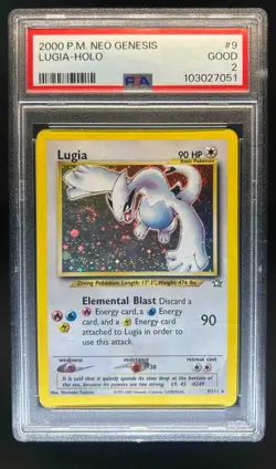 2000 Pokemon Neo Genesis Lugia Holo #9/111 PSA 2 - Image 1