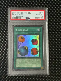 YUGIOH PSA 10 2003 Scapegoat SDJ-041 Super Rare 1st Edition *6183 - Image 1